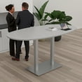 thumbnail image 2 of Boat Oval Bistro Height Meeting Table Double Metal Base 46x84 Bar Table, 2 of 5