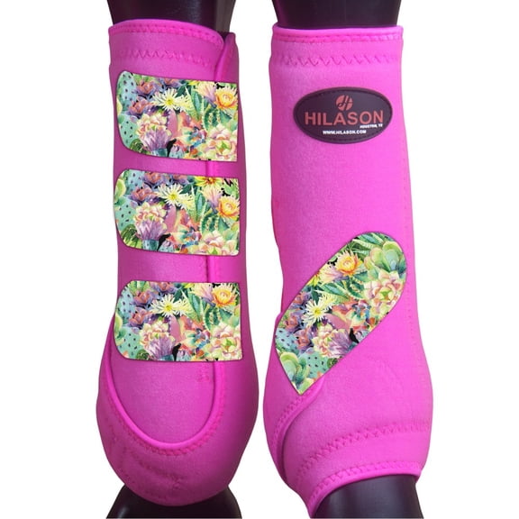 M - Hilason Horse Medicine Sports Boots Rear Hind Leg Pink