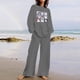 thumbnail image 1 of Puntoco Traje De Pantalón Y top De Manga Larga Con Cuello Redondo Y Estampado De Halloween Para Mujer Gris Xxl, 1 of 4