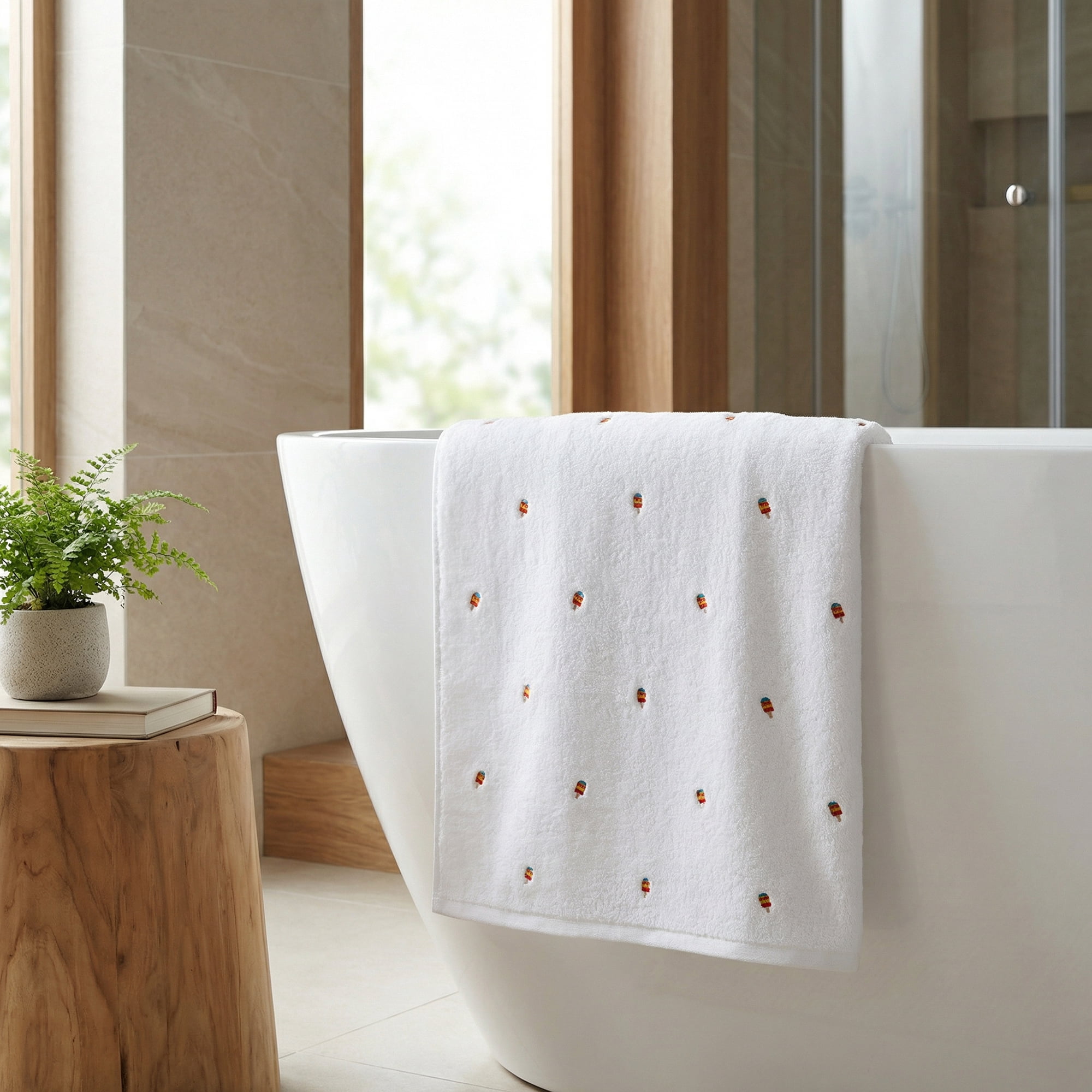 Unique Bargains Soft Absorbent Bath Towel 2 Pack White 55"x28"
