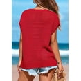 thumbnail image 2 of PRETTYGARDEN Womens Spring Tops Summer Shirts Crochet Cap Sleeve Sweater Pullover Cute Crew Neck Beach Cover Ups, 2 of 8