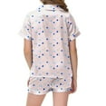 thumbnail image 5 of Teen Satin Pajamas for Girls Valentines Pjs Short Sleeve Heart Button Down Sleep Shirt Pajamas 10-11 Years Girls, 5 of 5