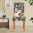thumbnail image 4 of Yayeee 2 Pack Dining Chair Covers Stretch Parson Chairs Slipcovers Seat Protector, Navy Floral Pattern, 4 of 6