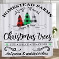 thumbnail image 3 of Christmas Shower Curtain Set Buffalo Plaid Shower Curtain Merry Xmas Vintage Christmas Tree Shower Curtain with Hooks 72"x72", 3 of 7