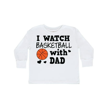 

Inktastic I Watch Basketball with Dad Gift Toddler Boy Girl Long Sleeve T-Shirt