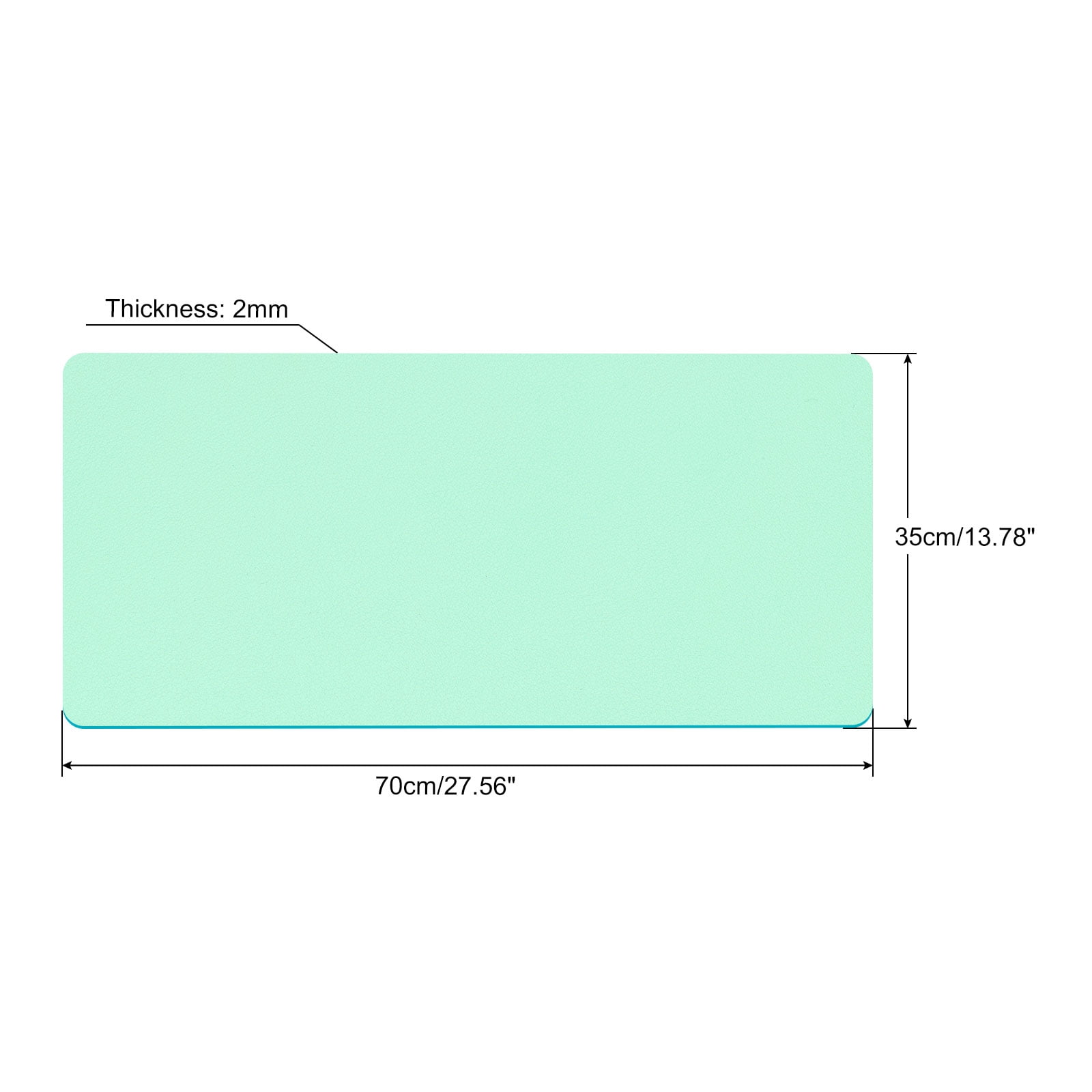 Uxcell 27.56"x13.78" Desk Mat Protector, PU Leather Dual Side Waterproof Mouse Pad Writing Mat for Office Home, Blue, Green