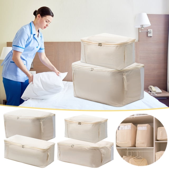 Ofertas Exclusivas, Bolsa grande para guardar colchas con cremallera bidireccional en el panel frontal | Almacena colchas, mantas, ropa y telas Akmoler