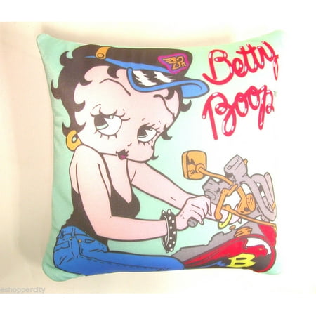 Betty Boop 14" Microbead Pillow Biker , Very Cute Pillow THrow Decor