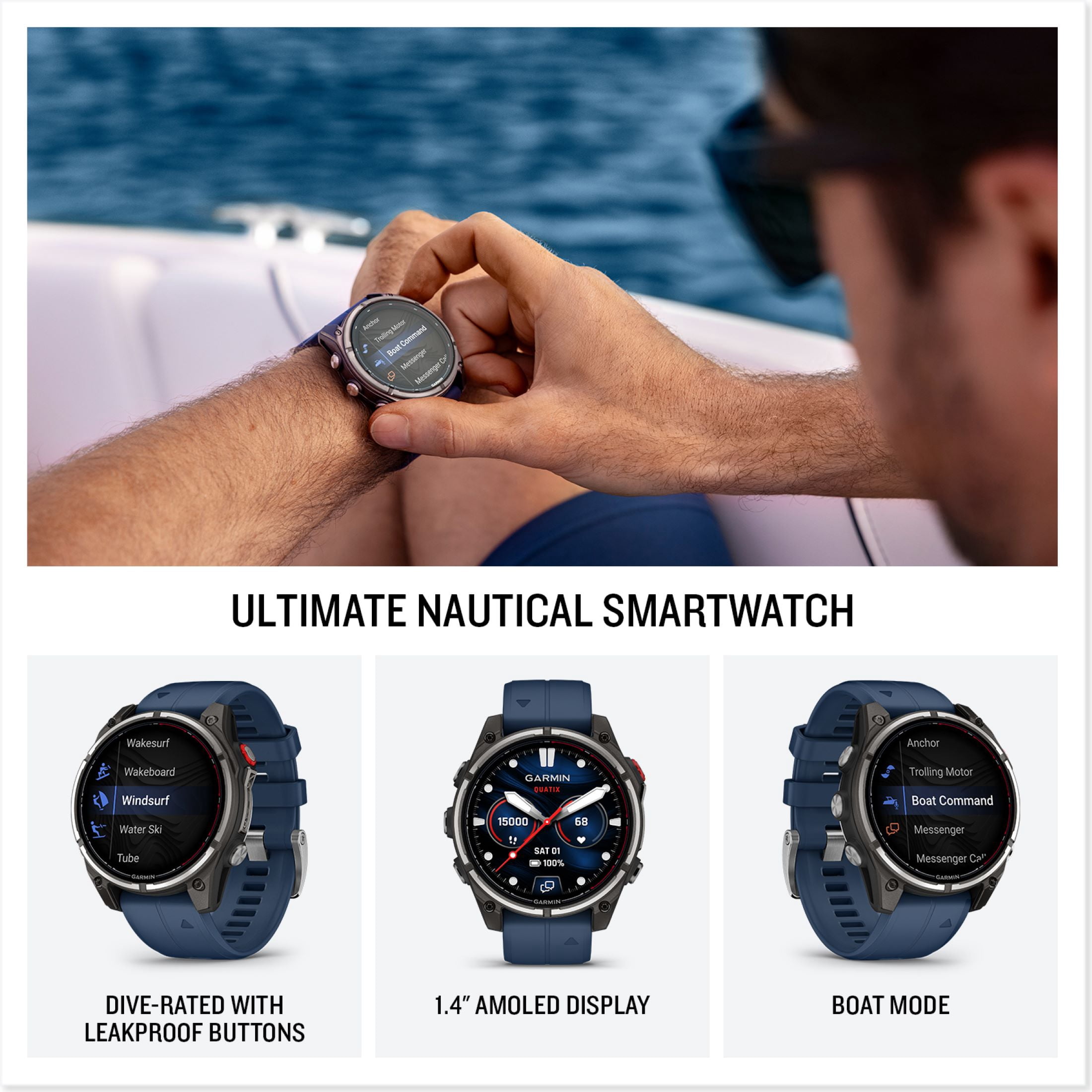 Garmin quatix® 8 Pro, 47mm, Ultimate Nautical Smartwatch with inReach® Technology for Satellite and LTE Connectivity, AMOLED Display