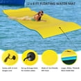 thumbnail image 4 of 12' × 6' Lily Pad Floating Mat - Tear-Resistant 3-Layer Foam for Water Recreation - Yellow, 4 of 7