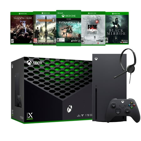 Xbox Series X Latest Flagship 1TB SSD Console Bundle with Five Games and Xbox Chat Headset
