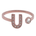 thumbnail image 1 of Anillo de Mujer Inicial Letra LuckyLy, Oro Rosa 18k y Zirconia Cúbica, Modelo Layla rosa UNITALLA, 1 of 6