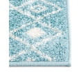 thumbnail image 4 of Unique Loom Tribal Trellis Collection Area Rug - Alaoui (10' x 13' Rectangle Aqua Blue/Ivory), 4 of 11