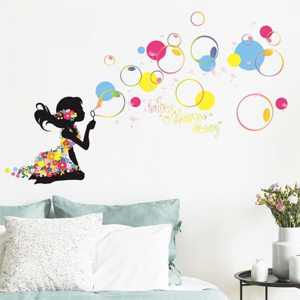 Cartoon Elves Tree Bedroom Home Decor Removable Wall Stickers Decals Decoration 