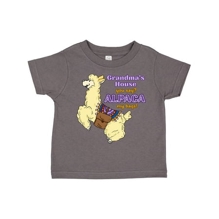 

Inktastic Cute Jumping Alpaca-Grandma s House You Say ALPACA My Bags! Gift Toddler Boy or Toddler Girl T-Shirt