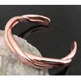 thumbnail image 2 of Pure Copper Hammered Cuff Bangle Copper Wire, Shiny, Twisted Double Bar Bangle, 2 of 5