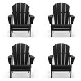 thumbnail image 2 of Folding Adirondack Lawn Chairs Set of 4 for Outdoor Patio Garden, Black, 2 of 11