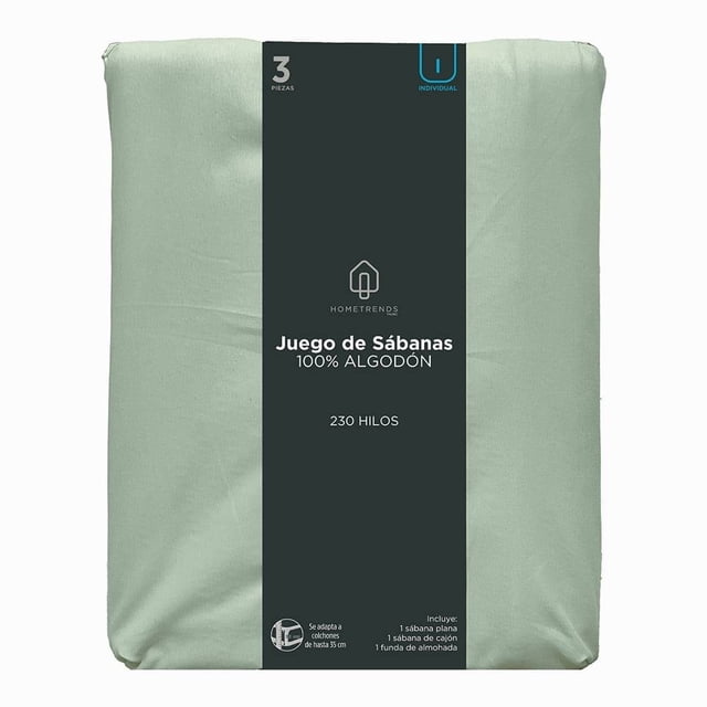 Juego De Sábanas Hometrends Verde 3 Piezas Individual