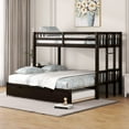 thumbnail image 4 of Bellemave Twin Over Twin/King Bunk Beds with Trundle, Solid Wood Extendable Bunk Beds Can for 4 People, Twin Over Full Bunk Bed for Teens Adults (Espresso), 4 of 9
