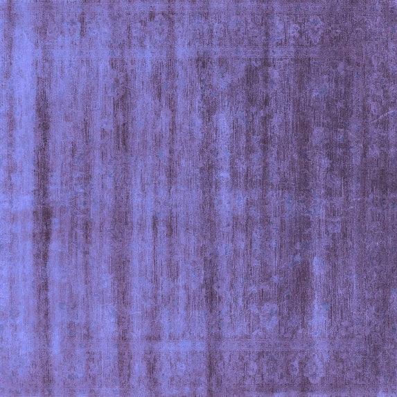 Ahgly Company Machine Washable Indoor Square Solid Blue Modern Area Rugs, 3' Square