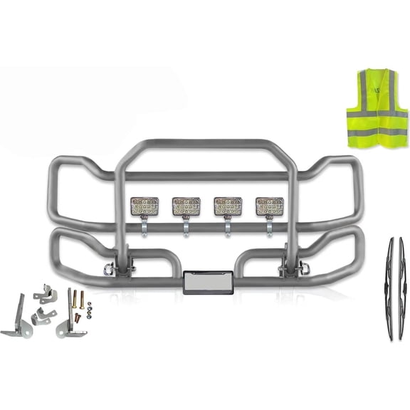 Front Grey Grille Deer Moose Brush Bumper Guard Large Compatible with T680 2012-2021