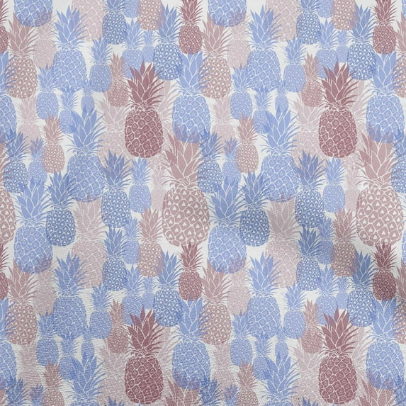 oneOone Velvet Light Blue Fabric Pineapple Dress Material Fabric Print Fabric By The Yard 58 Inch Wide