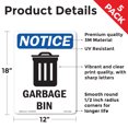 thumbnail image 2 of Garbage Can With Symbol OSHA Notice Vinyl Decal Label 18 Inch x 12 Inch - 5 Pack, 2 of 6