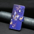 thumbnail image 5 of iPhone 13 Mini Case Cute Embossed Pattern Premium Leather Wallet Cover Flip Stand Credit Card Slots Pocket Holder Magnetic Closure Folio Case for iPhone 13 Mini, Purple Butterfly, 5 of 8
