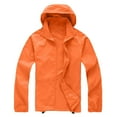 thumbnail image 5 of ZHOUCHANKIDS Rain Jacket Women Windbreaker Hooded Jackets Sun Protection Lightweight Jacket Packable Waterproof Rain Coat Hiking Orange L, 5 of 5