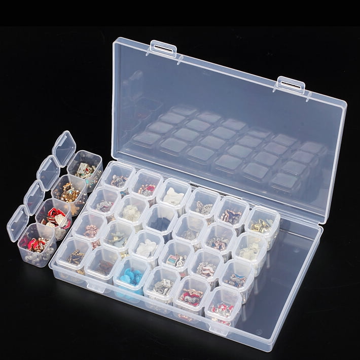 168 Slots 6 Pack 28 Grids Diamond Painting Boxes Plastic Organizer