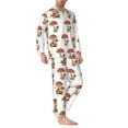 thumbnail image 2 of Daiia Mushroom for Men's Long-Sleeved Pajama Set – Soft & Comfortable Sleepwear Button-Up Pajamas Cozy Lounge Wear-XX-Large, 2 of 7