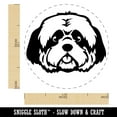 thumbnail image 2 of Shaggy Shih Tzu Dog Head Self-Inking Rubber Stamp Ink Stamper - Brown Ink - Medium 1 Inch, 2 of 7