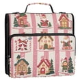 thumbnail image 5 of FORMRS Zipper Binder with Shoulder Strap 2-inch Ring 500 Sheet Capacity File Bag, Green Christmas Houses, 5 of 5