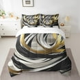 thumbnail image 2 of Manfei Modern Splash Ink Bedding King Size,Minimalsit Aesthetic Art Comforter Sets with Sheets,Black White Gold Bedding Sets King Size,Breathable Room Decorative Reversible,7pcs, 2 of 7