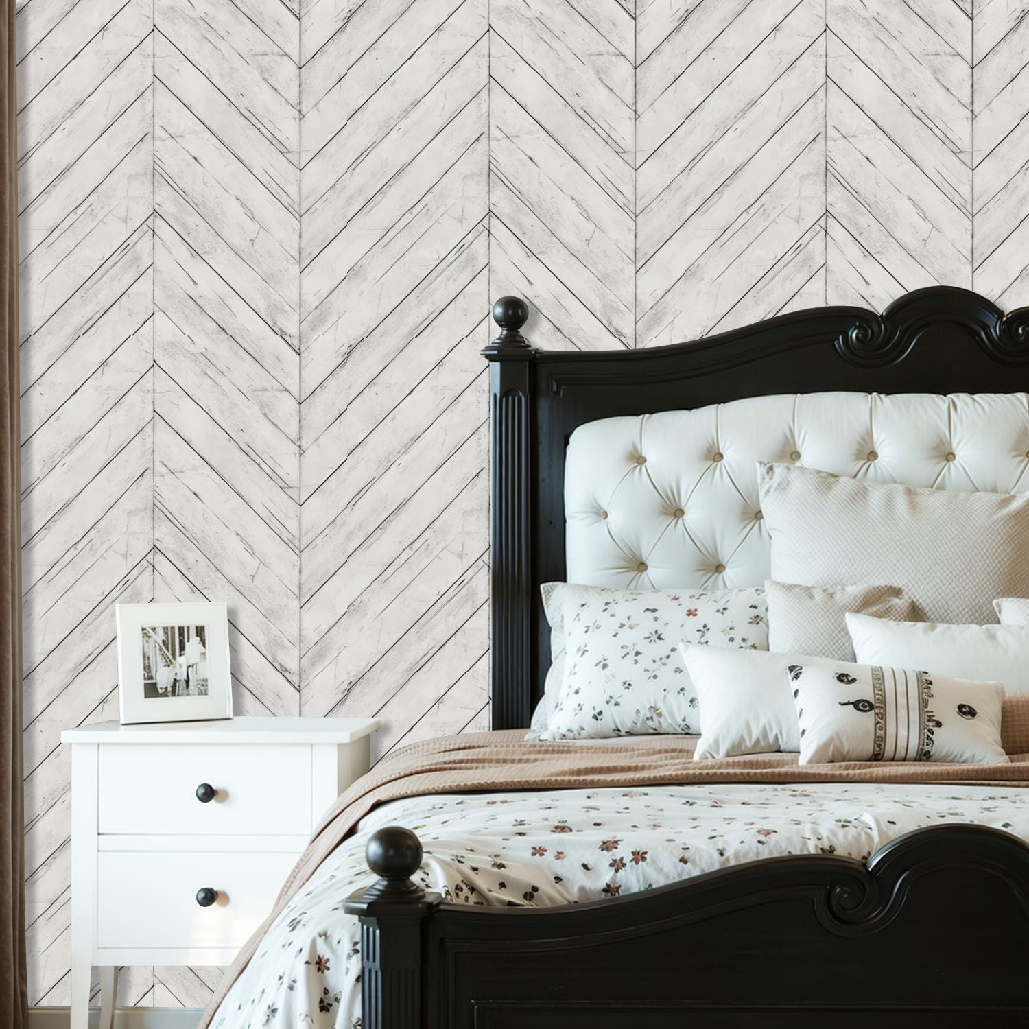 Vintage Peel and Stick Wallpaper White Wood Rustic Texture Wall Mural 23.6in x 9.8ft Self Adhesive Removable Wall Paper Renter Friendly Wallpaper for Nursery Bedroom Cabinets