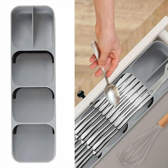 Drawer Cutlery Organizer Tray Kitchen Storage For Cutlery Silverware 15*4*2In