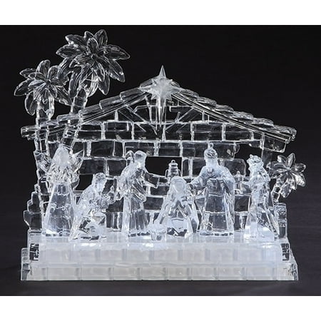 led light up clear acrylic christmas nativity set christmas nativity sets outdoors