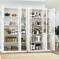 thumbnail image 3 of Tolead 78.7" White Freestanding Pantry Cabinet with Glass Doors & Adjustable Shelves – Versatile Storage for Kitchen, Dining, & Living Room，Extra Large, 3 of 7