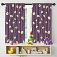 thumbnail image 5 of Blackout Kids Curtains,Purple Daisy Flower Wavy Lines Pattern Childrens Insulated Curtains Set Of 2,Bedroom Essentials,Toddler Room Decor 42"x54", 5 of 5