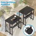 thumbnail image 3 of Folding Desk Small Rolling Desk with Storage Shelf,24.8 inch Foldable Computer Desk with Wheels for Small Space,Easy Assembly,Black, 3 of 10