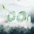 thumbnail image 3 of Ventilador de escritorio con doble cabezal, luz nocturna, carga USB de doble hoja, rotación de 360 grados para dormitorio de estudiantes al aire libre verde Fernando ventilador de escritorio, 3 of 8