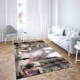 thumbnail image 2 of Kitchen Rugs, Landmark Rug, Landscape Rug, Woman With Pink Umbrella and Eiffel Painting Rug, View Rugs, Modern Rugs, 3D Printed Rug, 2.3'x3.3' - 70x110 cm, 2 of 4