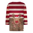 thumbnail image 5 of zaveiop Womens Christmas Shirts Long Sleeve V-Neck Button Down Fall Tunic Tops Reinder Print Loose Casual Blouse (Z2-Brick Red, S), 5 of 5