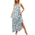 thumbnail image 4 of USSUMA Summer Dresses for Women 2022, Women's Bohemian Floral Maxi Dresses Summer Casual Sleeveless Spaghetti Strap Flowy Long Swing Beach Dress, 4 of 8