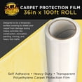 thumbnail image 2 of Dura-Gold Carpet Protection Film, 36-inch x 100' Roll - Clear Self Adhesive Temporary Carpet Protective Covering Tape - Protect Against Foot Traffic, Paint Spills, Dust, Construction Debris, Moving, 2 of 5