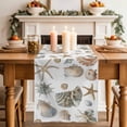thumbnail image 2 of Seashell Coastal Table Runner, Summer Beach Ocean Starfish Watercolor Washable Cotton Linen Table Runners 72 Inches Long, Dresser Scarf Runner for Dining/Coffee/Kitchen/TV Stands/Cabinets 13''x72'', 2 of 8