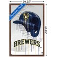 thumbnail image 3 of MLB Milwaukee Brewers - Drip Helmet 22 Wall Poster, 22.375" x 34" Framed, 3 of 5