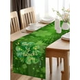 thumbnail image 2 of Happy St. Patrick's Day Green Clovers Leaves Table Runner-36 Inch Long Gold Text on Irish Leaf Table Runners Linen Burlap Tablerunner for Kitchen Dining Room Holiday Party, 2 of 9