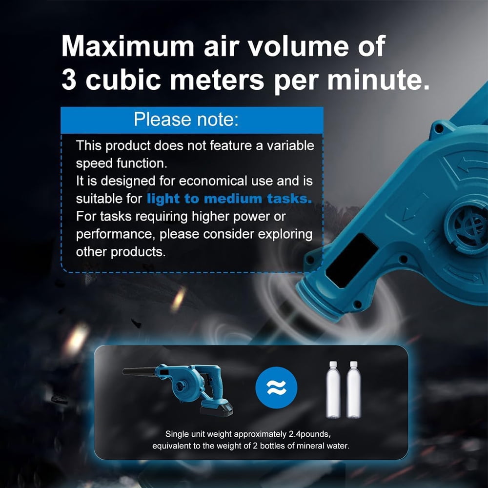 Cordless Leaf Blower, 2 in 1 Mini Electric Leaf Blower, Battery Powered Leaf Blower For Lawn Care, Yard, Blown Leaves and Snow ( Battery Not Included)