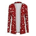thumbnail image 4 of Christmas Cardigan for Women Long Sleeve Knit Sweater Open Front Holiday Casual Jacket Winter Xmas Party Outfit, 4 of 4
